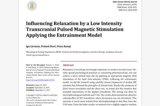 Nízkofrekvenčná pulzná magnetická stimulácia hlavy a jej vplyv na relaxáciu