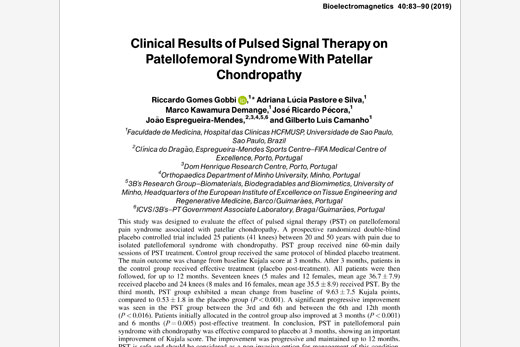 Klinické výsledky pulznej signálnej terapie u pacientov s bolesťou jabĺčka (patellofemorálnym syndrómom)
